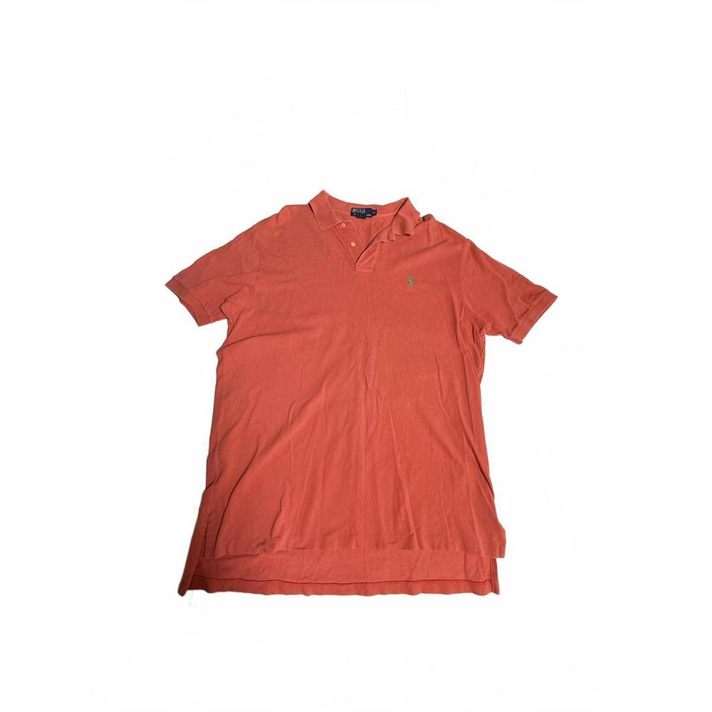 POLO RALPH LAUREN 100% Cotton polo shirt Salmon with Kelly green logo. Mens XL